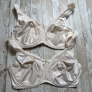 Playtex Women's Secrets Bra Underwired Floral 34DD Beige Lot Of 2